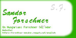 sandor forschner business card